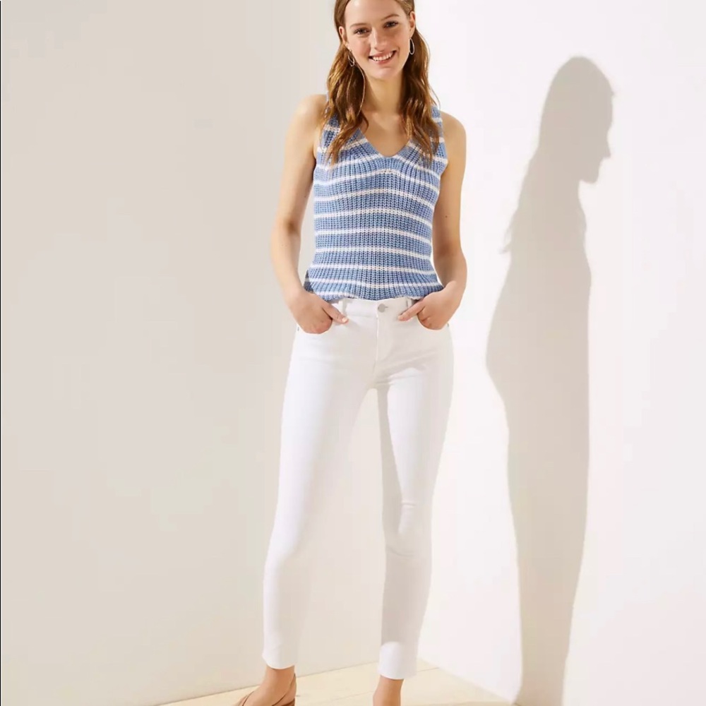 Loft Women’s Curvy Crop White Jeans